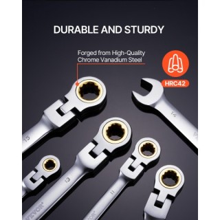 VEVOR Σετ Γερμανικών Κλειδιών με Καμπτόμενη Κεφαλή και Καστάνια 8 Τ...