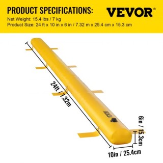 VEVOR Φράγμα Πλημμύρας Υδροφράγμα 24 Μήκος x 6 Ύψος για Εκτροπή Νερ...