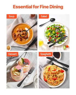 Σετ Μαχαιροπίρουνα 48 Τεμαχίων από Ανοξείδωτο Ατσάλι – Μαύρο 430BXG...