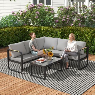 Outsunny Σετ Εξωτερικού Χώρου 3 Τεμαχίων με Καναπέ 3 Θέσεων Μετατρέ... Outsunny Σετ Εξωτερικού Χώρου 3 Τεμαχίων με Καναπέ 3 Θέσεων Μετατρέ...