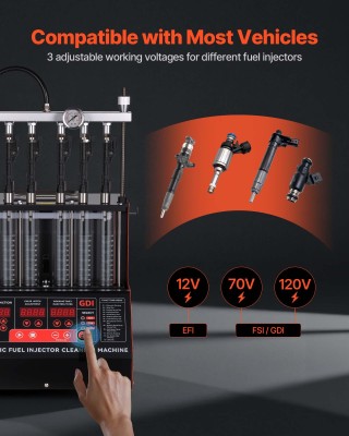 VEVOR Μηχανή Καθαρισμού Μπεκ Εγχύσεων, 9 Λειτουργίες Δοκιμής, Υπερη... VEVOR Μηχανή Καθαρισμού Μπεκ Εγχύσεων, 9 Λειτουργίες Δοκιμής, Υπερη...