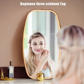 Costway Καθρέφτης Κοσμημάτων με Μπαμπού Πλαίσιο και Ρυθμιζόμενο Δερ...