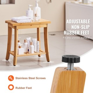 VEVOR Ξύλινο Σκαμπό Μπάνιου με Ράφι από Μπαμπού 48,5 x 28,8 x 46,... VEVOR Ξύλινο Σκαμπό Μπάνιου με Ράφι από Μπαμπού 48,5 x 28,8 x 46,...