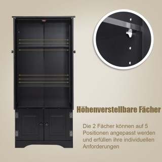 Ντουλάπι με Πορτάκια και Ρυθμιζόμενα Ράφια Costway JZ10009BK Ντουλάπι με Πορτάκια και Ρυθμιζόμενα Ράφια Costway JZ10009BK