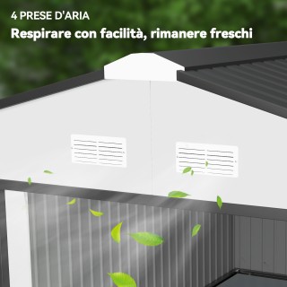 Outsunny Υπόγειο Κήπου 3,4x3,8x2 μ από Ατσάλι με Διπλή Συρόμενη Πόρ...