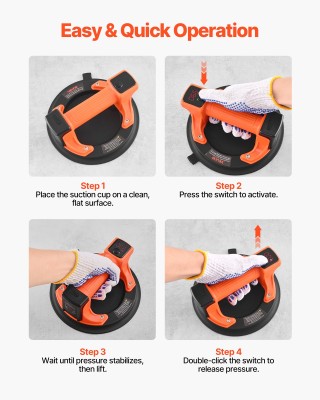 VEVOR Ηλεκτρική Βεντούζα 203mm με Οθόνη για Ισχύ & Μπαταρία, 200kg ...