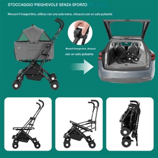 BAKAJI Καροτσάκι για Σκύλους και Γάτες με Αποσπώμενη Μεταφορά για Κ... BAKAJI Καροτσάκι για Σκύλους και Γάτες με Αποσπώμενη Μεταφορά για Κ...