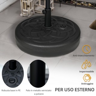 Outsunny Βάση για Ομπρέλα Στρογγυλή από Πλαστικό Γεμιζόμενη με Νερό...