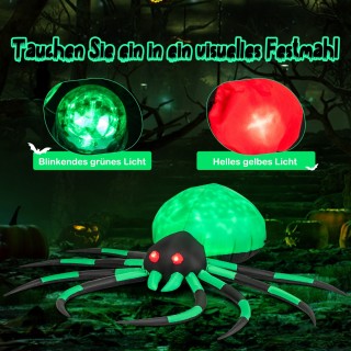 Costway Φουσκωτή Αράχνη Halloween με Περιστρεφόμενα LED Φώτα CM24949DE
