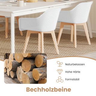 Costway 2 Καρέκλες Τραπεζαρίας με Ξύλινα Πόδια & Αναπνεύσιμη Πλάτη ...