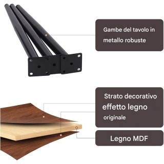 BAKAJI Σετ 2 Στρογγυλά Τραπεζάκια Καφέ Βιομηχανικού Σχεδιασμού σε Κ...