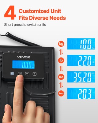 VEVOR Ψηφιακή Ζυγαριά Αλληλογραφίας 300kg με Κράτηση/Απόβαρο και LC...