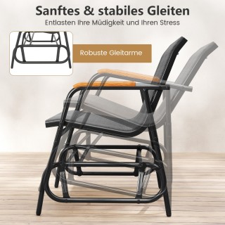 Costway Διθέσιος Κήπου με Απαλή Κίνηση & Αναπνεύσιμο Ύφασμα Κάθισμα...