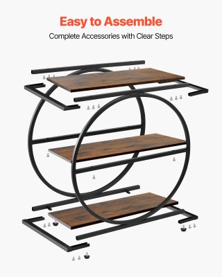 VEVOR Μοντέρνο Τραπεζάκι με 3 Επίπεδα Αποθήκευσης, Ρουστίκ Καφέ TYB...