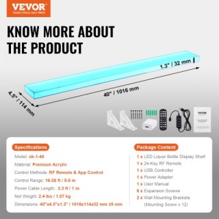 Ράφι Μπουκαλιών με LED Φωτισμό VEVOR 40 για Μπαρ Σπιτιού ZTXLEDJPZ... Ράφι Μπουκαλιών με LED Φωτισμό VEVOR 40 για Μπαρ Σπιτιού ZTXLEDJPZ...