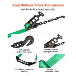 VEVOR Σετ Δεσίματος Τροχών με Αντοχή 4540 kg και Φορτίο Εργασίας 15...