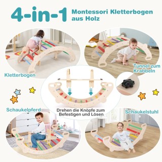 Costway  4 σε 1 Αναρριχητική Αψίδα με Αποσπώμενο Κάθισμα για Κούνια...