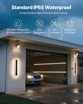 VEVOR Δίχρωμο Εξωτερικό Φωτιστικό Τοίχου 600mm - Ρυθμιζόμενη Θερμοκ...