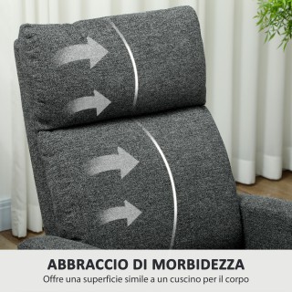 HOMCOM Σύγχρονη Πολυθρόνα με Χειροκίνητη Ανάκλιση Μέγιστο 145° Επεν...