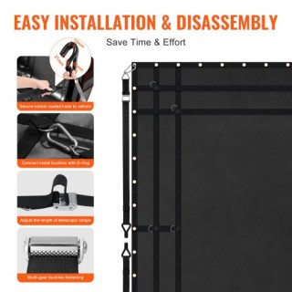 VEVOR  Βαρύ Καθαρό Φορτίο 120 x 105 Ρυθμιζόμενες Πόρπες & S-Γάντζοι...