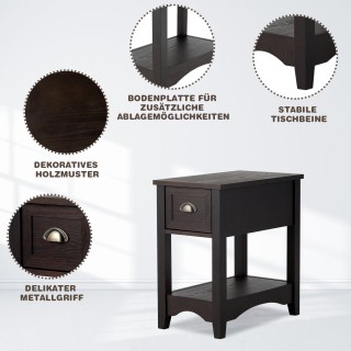 Costway Ρετρό Πολυλειτουργικό Τραπεζάκι με Συρτάρι και Ράφι Αποθήκ... Costway Ρετρό Πολυλειτουργικό Τραπεζάκι με Συρτάρι και Ράφι Αποθήκ...