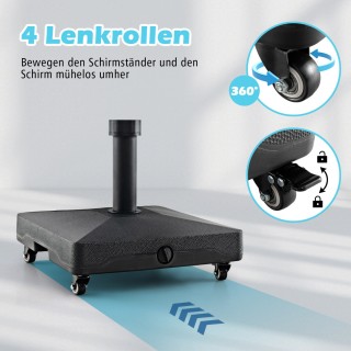 Costway  Βάση ομπρέλας με ρόδες, γεμιζόμενη με νερό ή άμμο, 45 x 44...