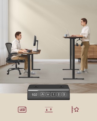 VASAGLE Πλαίσιο Ηλεκτρικού Γραφείου Ρυθμιζόμενο σε Ύψος, Χωρίς Επιφ...