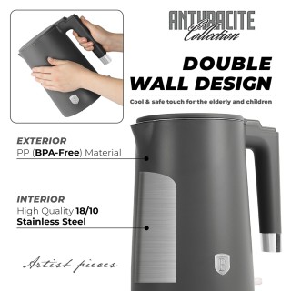 Berlinger Haus Ηλεκτρικός Βραστήρας 1.7L 1800W, Anthracite Collecti...