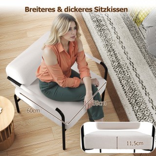 Costway Λευκή Μοντέρνα Επενδυμένη Πολυθρόνα με Μπράτσα JV12786WH Costway Λευκή Μοντέρνα Επενδυμένη Πολυθρόνα με Μπράτσα JV12786WH