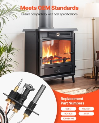 VEVOR Σύστημα Φλόγας Τζακιού Φυσικού Αερίου, Συμβατότητα με Lennox,...