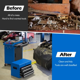 Τροχήλατος Εργαλειοφορέας με 5 Συρτάρια 2-σε-1 58 x 28 x 103 cm– Μπ...