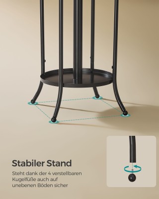 SONGMICS Μεταλλικός Καλόγερος με Θήκη Ομπρελών και 12 Γάντζους, 175...