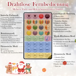 Costway Τεχνητό Χριστουγεννιάτικο Δέντρο 180 εκ. με 370 Πολύχρωμα R...