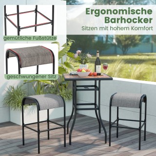 Costway  Μεταλλικά Σκαμπό Μπαρ Εξωτερικού Χώρου με Εργονομικό Σχεδι...