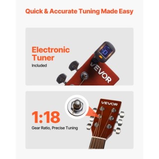 VEVOR Σετ Κιθάρας Dreadnought Ακουστική για Αρχάριους με Θήκη - Sun...