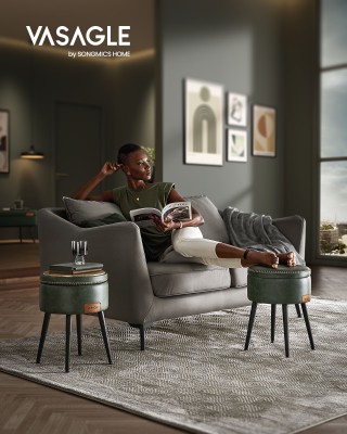 EKHO - Σκαμπό Αποθήκευσης, Δερμάτινο, Πράσινο VASAGLE EKHO - Σκαμπό Αποθήκευσης, Δερμάτινο, Πράσινο VASAGLE