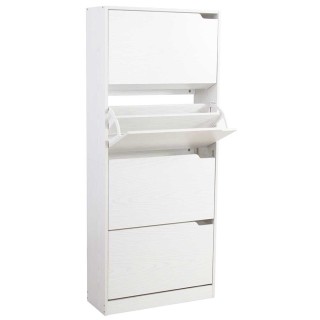 BAKAJI  Παπουτσοθήκη 4 Πόρτες Ράφια Διπλού Βάθους Ξύλο MDF 63x24x15...