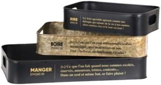 Σετ Μεταλλικοί Δίσκοι 3 τμχ. Μαύρο / Χρυσό Urban Living 53260 Σετ Μεταλλικοί Δίσκοι 3 τμχ. Μαύρο / Χρυσό Urban Living 53260