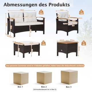 Costway Σετ κήπου από ρατάν με 2 καρέκλες, 2 σκαμπό, παγκάκι, τραπέ... Costway Σετ κήπου από ρατάν με 2 καρέκλες, 2 σκαμπό, παγκάκι, τραπέ...