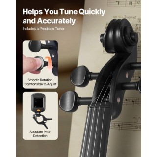 VEVOR Βιολί 355mm Σετ για Αρχάριους με Θήκη και Ρετσίνι Μαύρο SMXTQ... VEVOR Βιολί 355mm Σετ για Αρχάριους με Θήκη και Ρετσίνι Μαύρο SMXTQ...