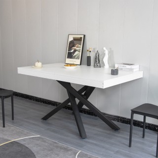 Shally Dogan Επεκτεινόμενο Τραπέζι Κουζίνας 90x140 - 220cm Λευκό Φ... Shally Dogan Επεκτεινόμενο Τραπέζι Κουζίνας 90x140 - 220cm Λευκό Φ...