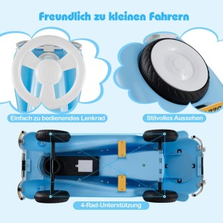 Costway Κλασικό Παιδικό Όχημα με Ποδόσφαιρο, Τιμόνι, Κόρνα & LED Φώ...