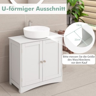 Costway Ντουλάπι μπάνιου με 2 πόρτες και U-σχήμα πόδια Λευκό 60 x ... Costway Ντουλάπι μπάνιου με 2 πόρτες και U-σχήμα πόδια Λευκό 60 x ...