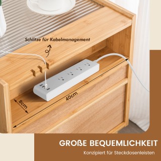 Κομοδίνο από Μπαμπού & Ρατάν με Συρτάρι και Κρυφό Αποθηκευτικό Χώρο...