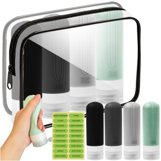 Νεσεσέρ Καλλυντικών Ταξιδίου με 4 Μπουκαλάκια 14 × 17 × 4 cm Διάφαν... Νεσεσέρ Καλλυντικών Ταξιδίου με 4 Μπουκαλάκια 14 × 17 × 4 cm Διάφαν...