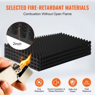 VEVOR  Ακουστικά Πάνελ Αφρού 2τμχ 48x24x2 εκ για Στούντιο Τοίχο & Ο...