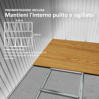 Outsunny Καλύβα Κήπου με 2 Συρόμενες Πόρτες και 4 Αεραγωγούς από Ατ...