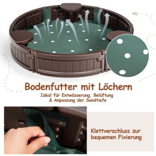 Costway  Παιδική Αμμοδόχος Εξωτερικού Χώρου από Ανθεκτικό HDPE με Κ...