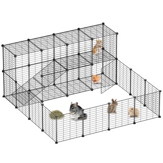 BAKAJI Περίφραξη Μικρών Ζώων Προσαρμόσιμη για Χάμστερ Κουνέλια 36 τ...