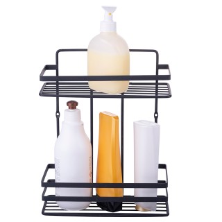 Galileo Ράφι με 2 επίπεδα από σίδερο 24x11x30 εκ, μαύρο σατινέ 5914743